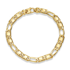 Gold Curb & Fish Eye Link Bracelet - Dracakis Jewellers