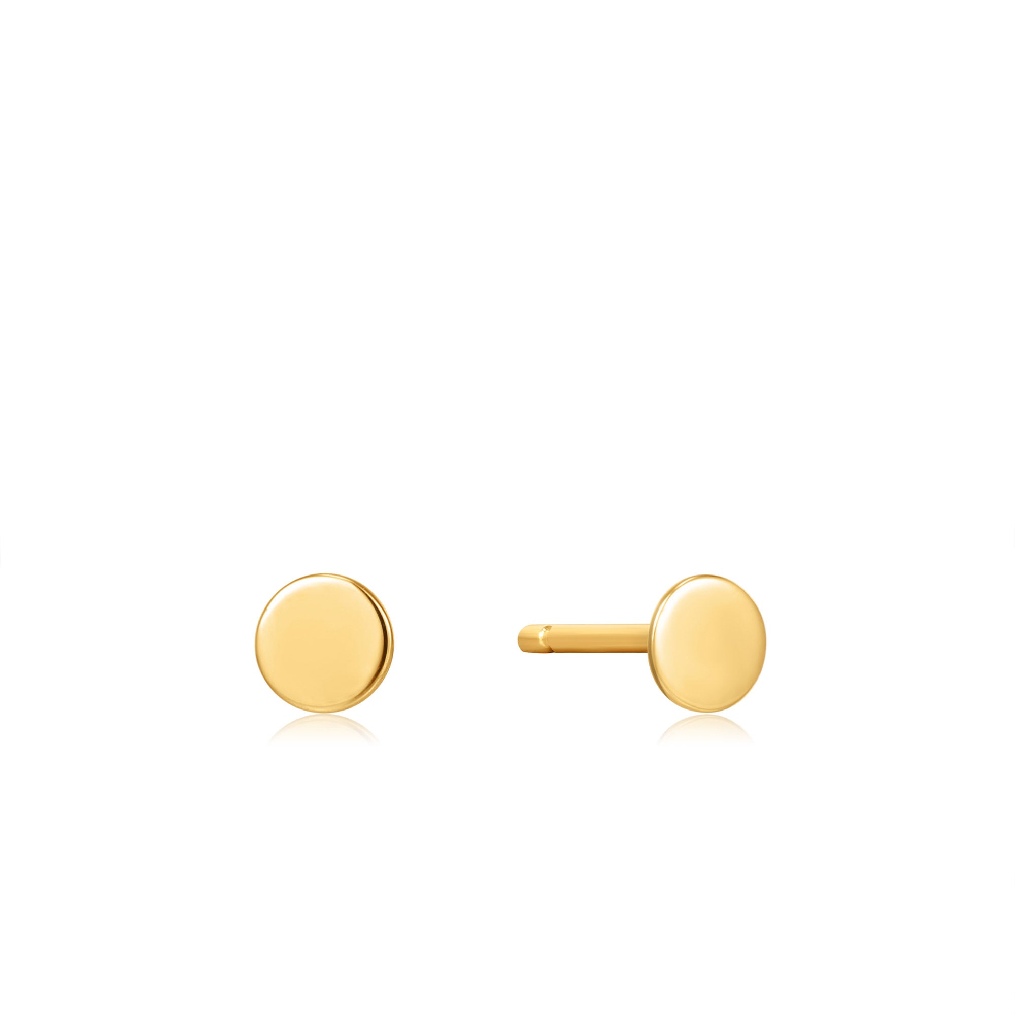 Gold Disc Stud Earrings - Dracakis Jewellers