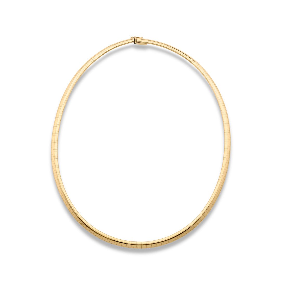 Gold Half Round Omega Necklace - Dracakis Jewellers
