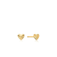 Gold Heart Stud Earrings - Dracakis Jewellers