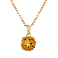 Golden Cirtine Solitaire Pendant - Dracakis Jewellers