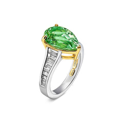 Green Beryl & Diamond Dress Ring - Dracakis Jewellers