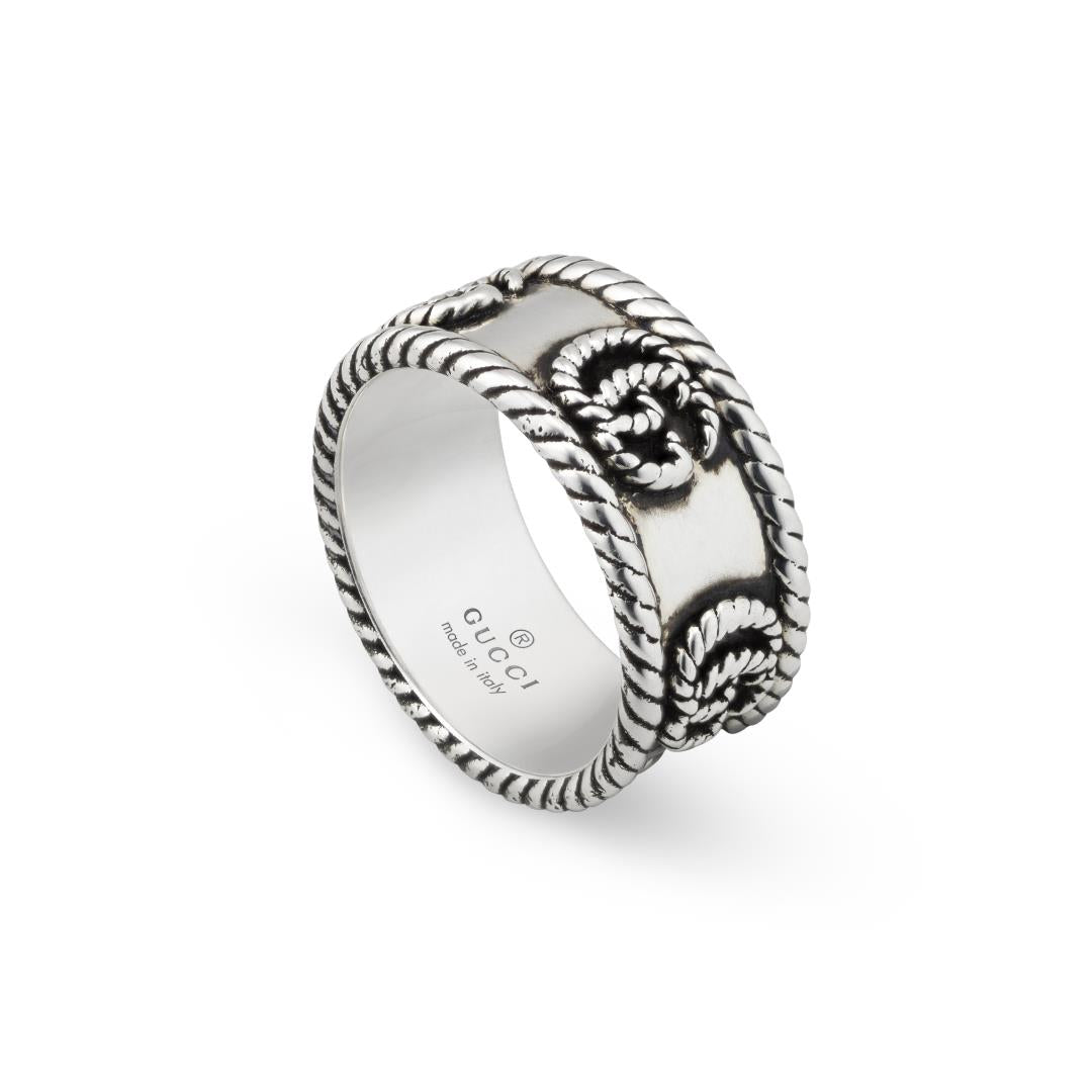 Gucci Double G Narrow Band Ring in Silver - Dracakis Jewellers