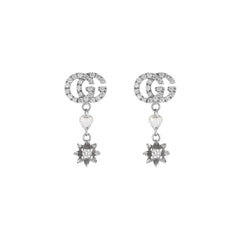 Gucci Flora Earrings in White Gold with Diamonds - Dracakis Jewellers