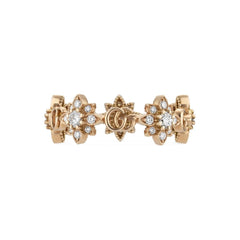 Gucci Flora Ring in 18k Pink Gold & Diamonds - Dracakis Jewellers