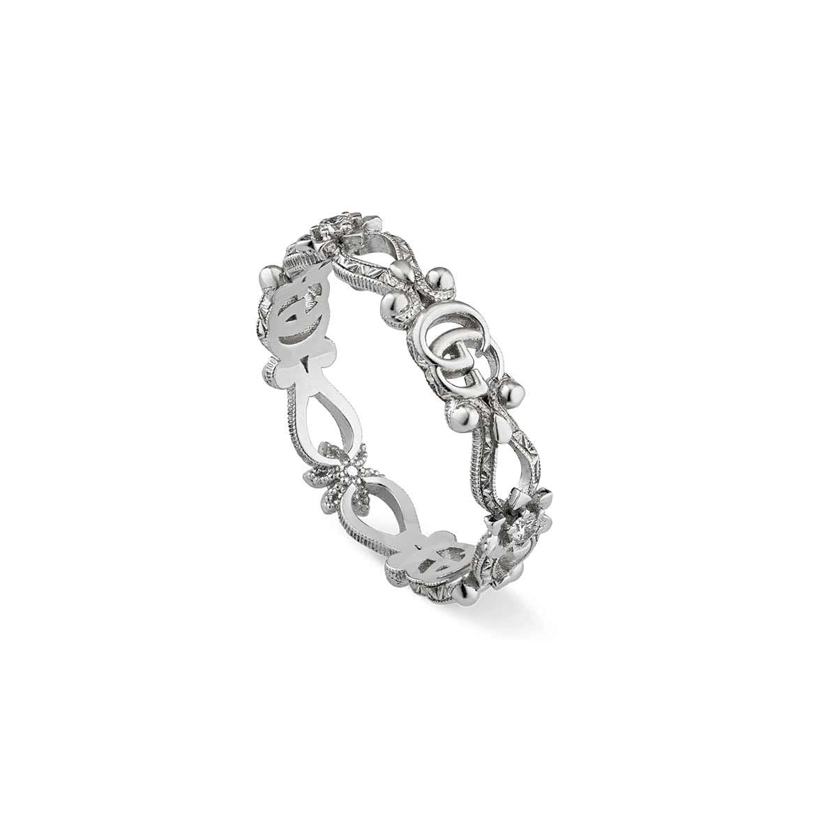 Gucci Flora Ring in White Gold - Dracakis Jewellers