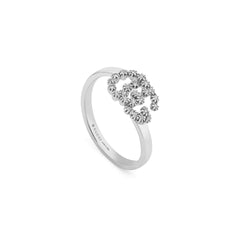 Gucci GG Running Ring in 18k White Gold & Diamonds - Dracakis Jewellers