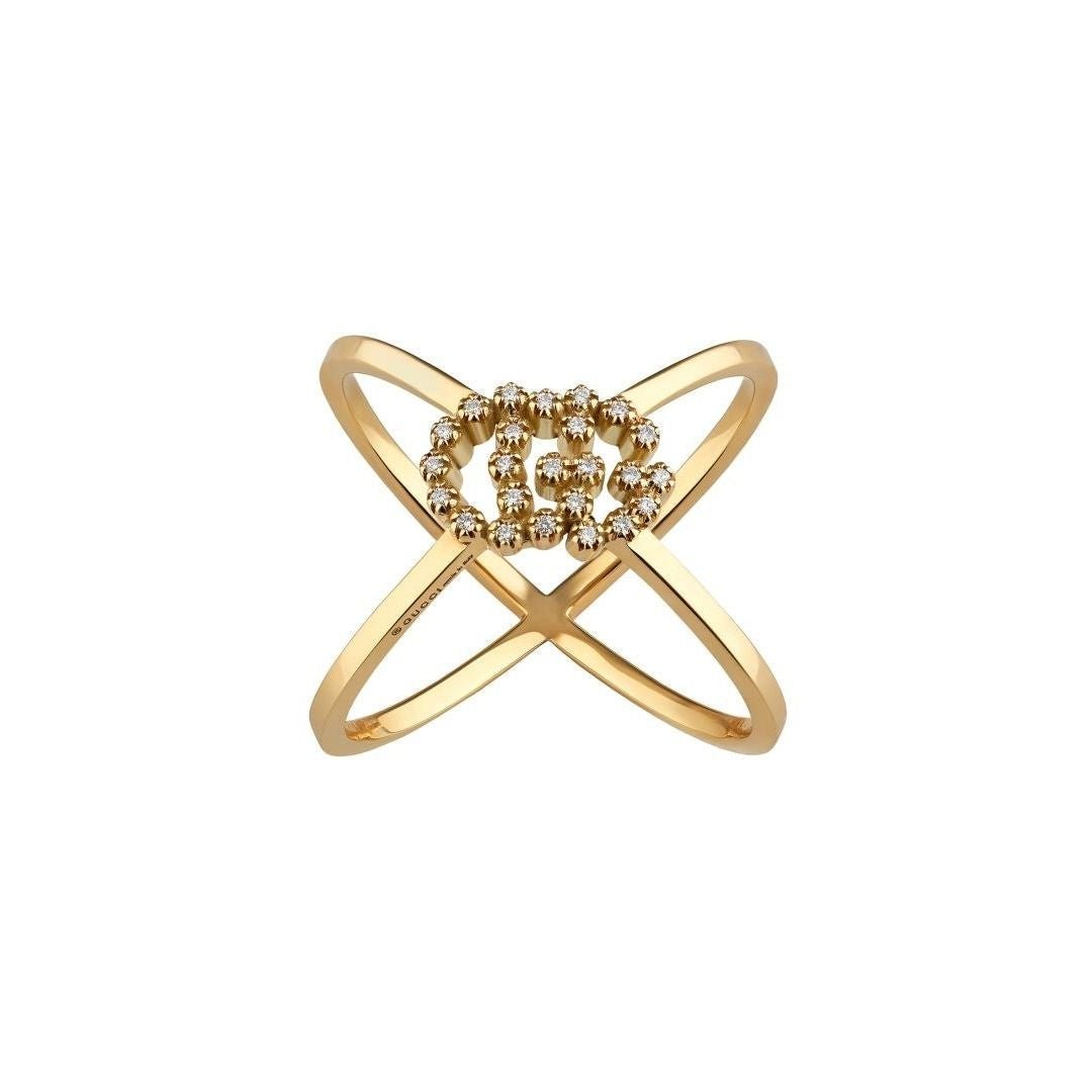 Gucci GG Running X Ring with Diamonds - Dracakis Jewellers