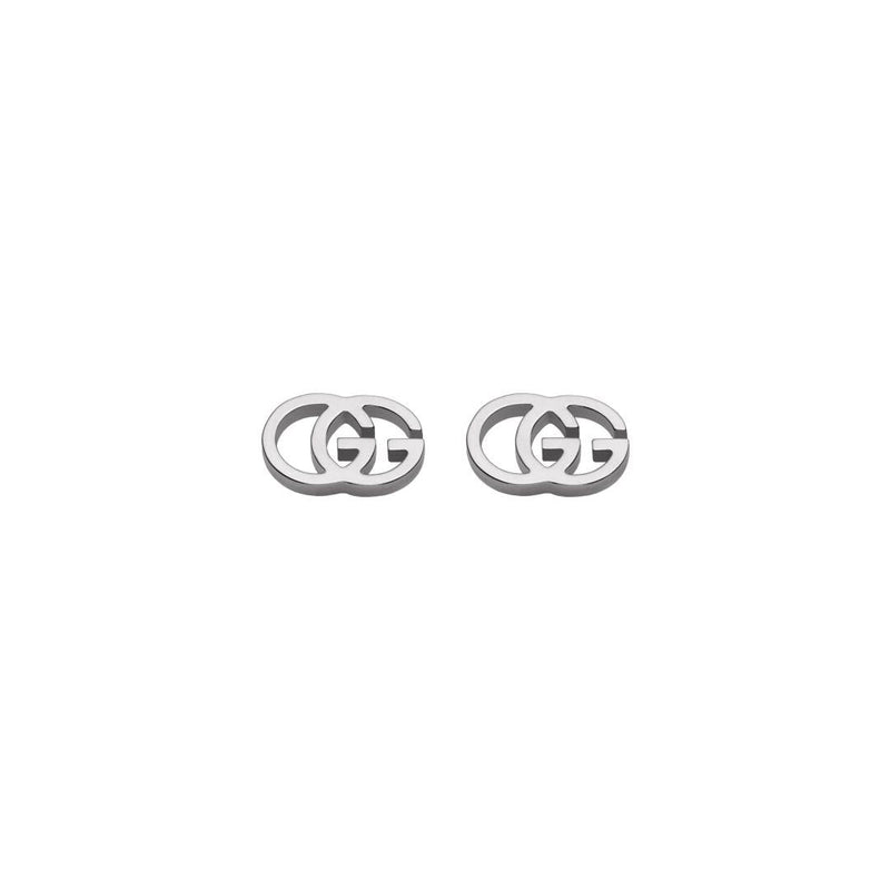 GG Running stud earrings in white gold  GUCCI US