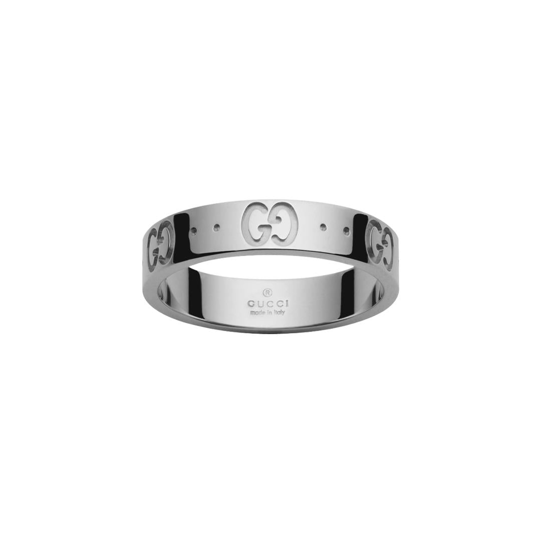 Gucci Icon Band Ring in 18k White Gold - Dracakis Jewellers