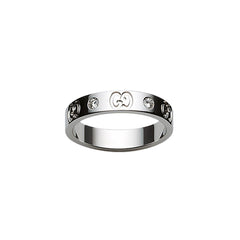 GUCCI ICON BAND WITH DIAMONDS IN 18K WHITE GOLD - Dracakis Jewellers