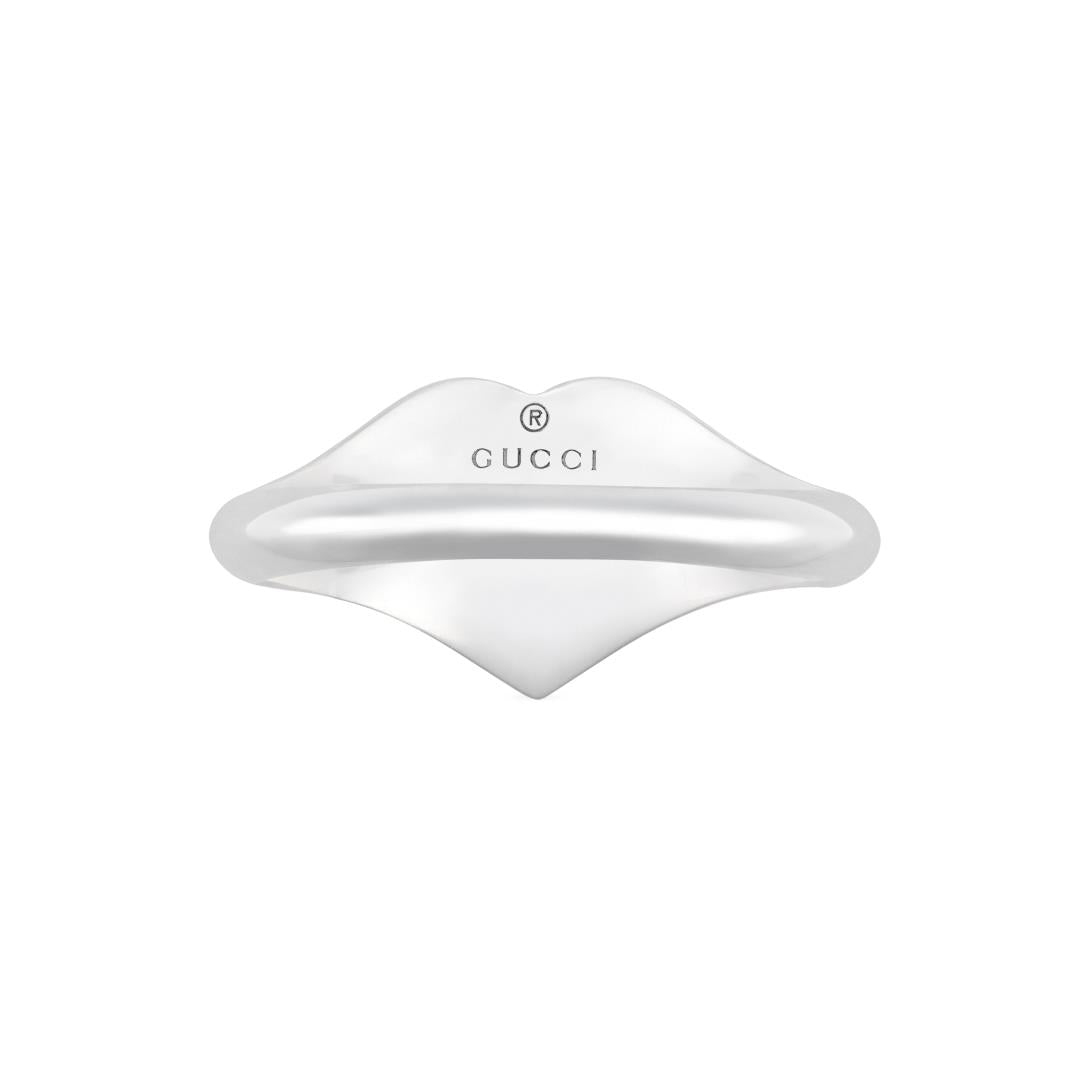 Gucci Ring with Interlocking G Enamel Heart - Dracakis Jewellers