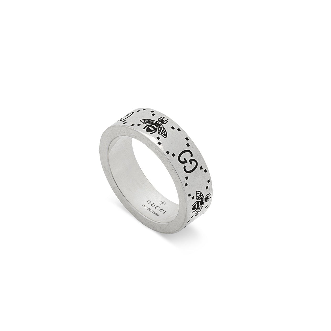 Gucci Signature GG and Bee Engraved Ring - Dracakis Jewellers