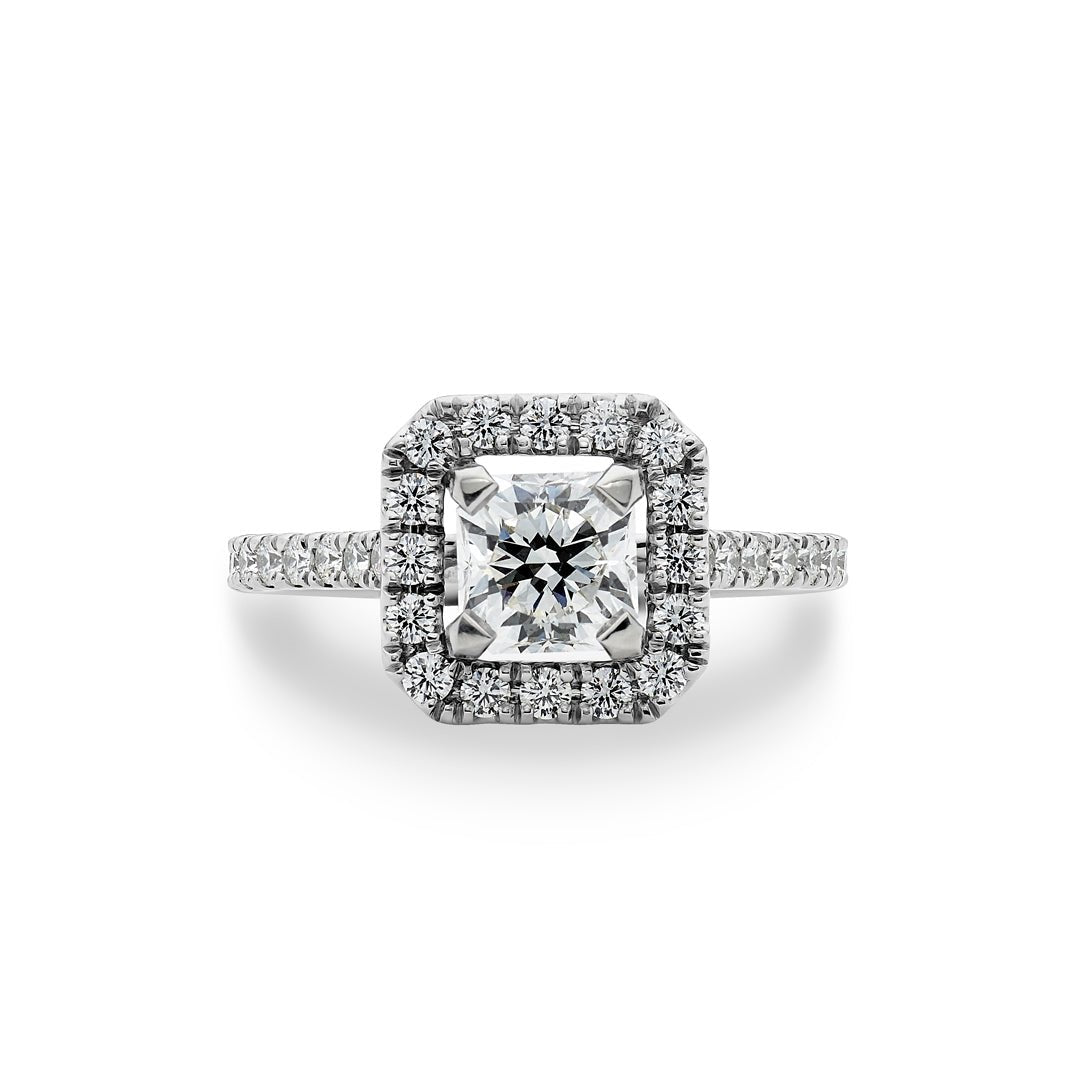 Hearts On Fire Dream Cut Diamond Halo Engagement Ring - Dracakis Jewellers