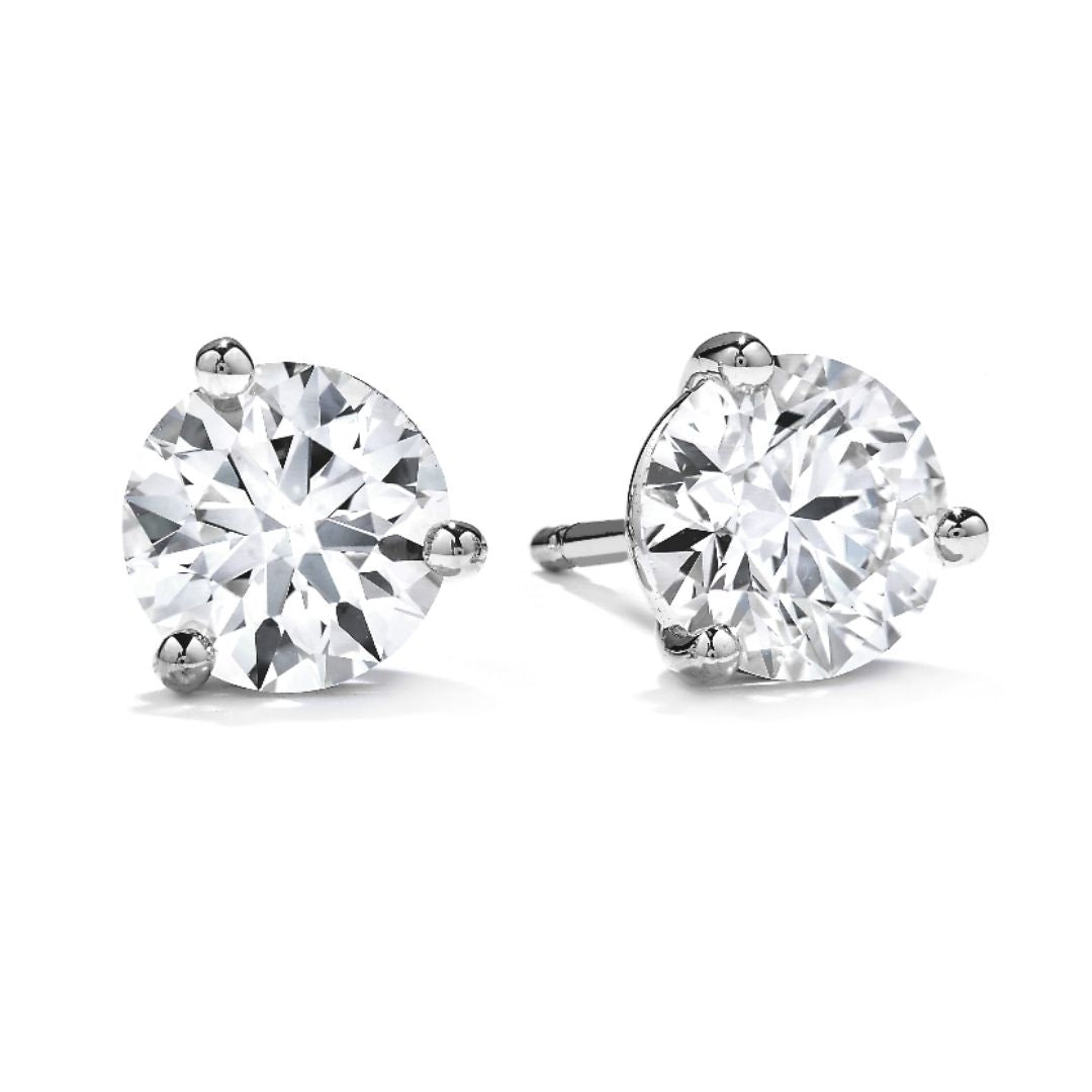 Hearts On Fire Signature Classic Three Prong Diamond Stud Earrings - Dracakis Jewellers
