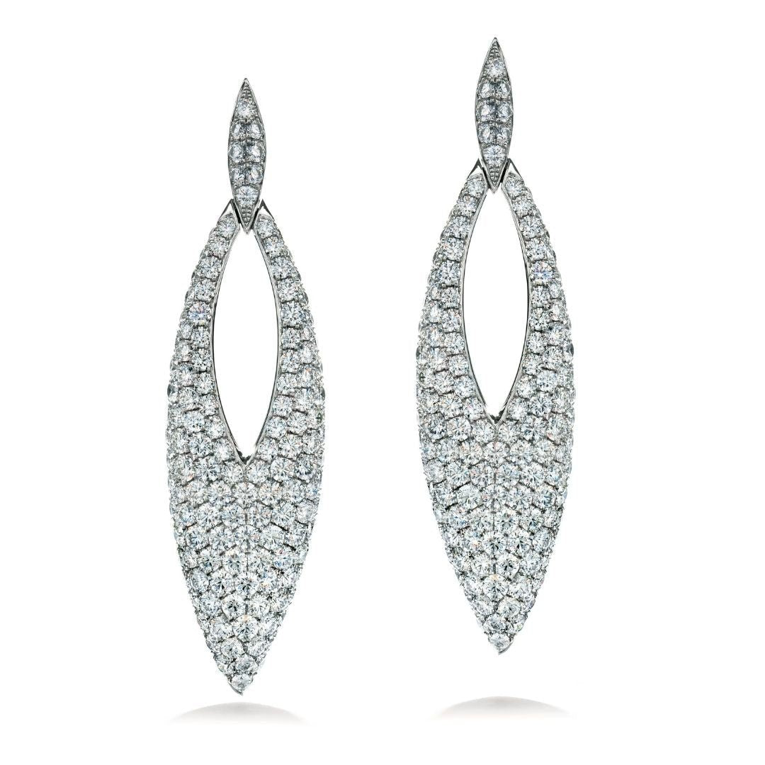 Pave Diamond Drop Earrings - Dracakis Jewellers
