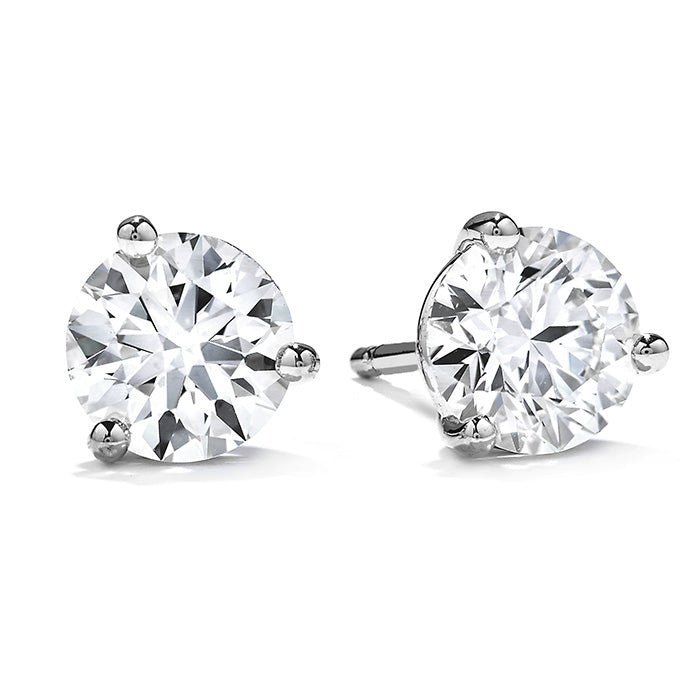 Hearts On Fire Three Prong Brilliant Cut Diamond Stud Earrings (H VS1) - Dracakis Jewellers