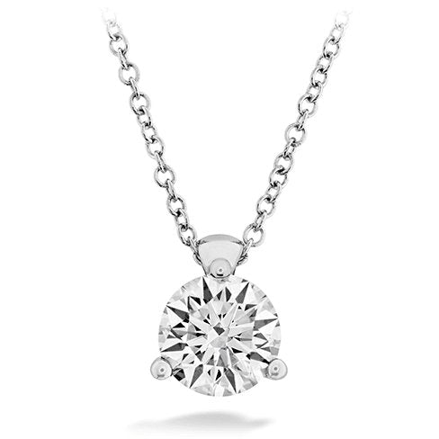 Hearts On Fire Three Prong Solitaire Pendant in White Gold (0.25ct) - Dracakis Jewellers