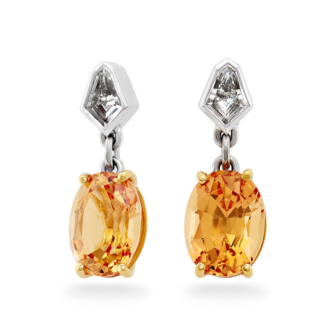Imperial Topaz & Diamond Earrings - Dracakis Jewellers