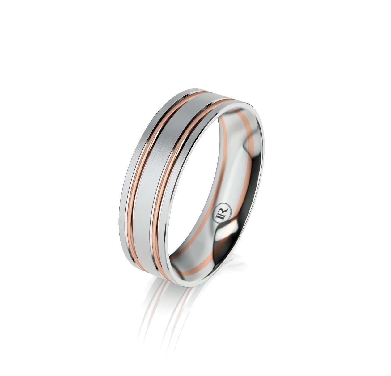 Infinity 18ct Rose & White Gold Mens Wedding Ring - Dracakis Jewellers