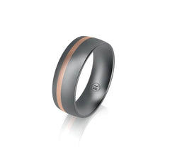 Infinity Tantalum & 9ct Rose Gold Mens Wedding Ring - Dracakis Jewellers