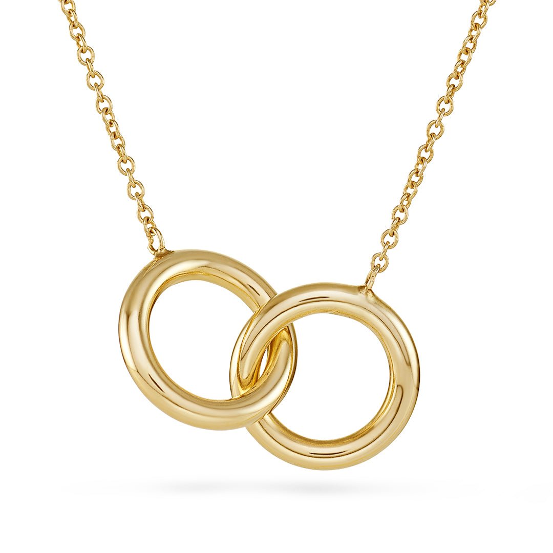 Interlocking Circles Yellow Gold Necklace - Dracakis Jewellers