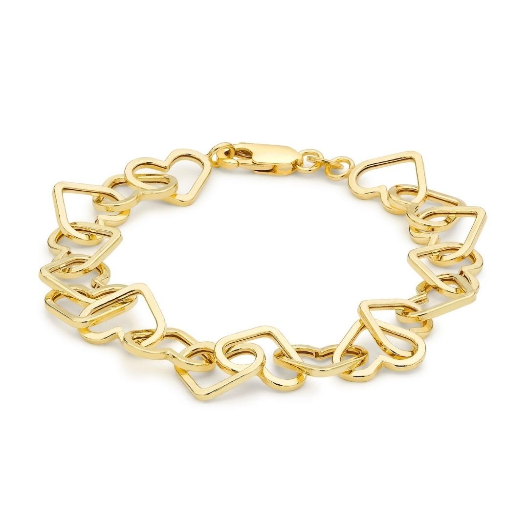 Interlocking Hearts Yellow Gold Bracelet - Dracakis Jewellers