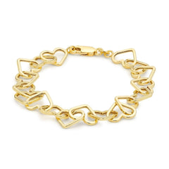 Interlocking Hearts Yellow Gold Bracelet - Dracakis Jewellers