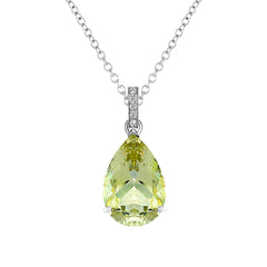 Lemon Quartz & Diamond Pendant - Dracakis Jewellers