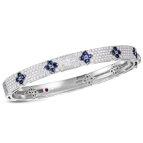 Love In Verona Diamond & Sapphire Bangle - Dracakis Jewellers