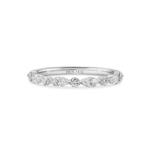 Curve Moissanite Diamond Marquise & Round Double Wedding Band Sterling  Silver Enhancer Wrap Band Ring Vintage Guard Ring