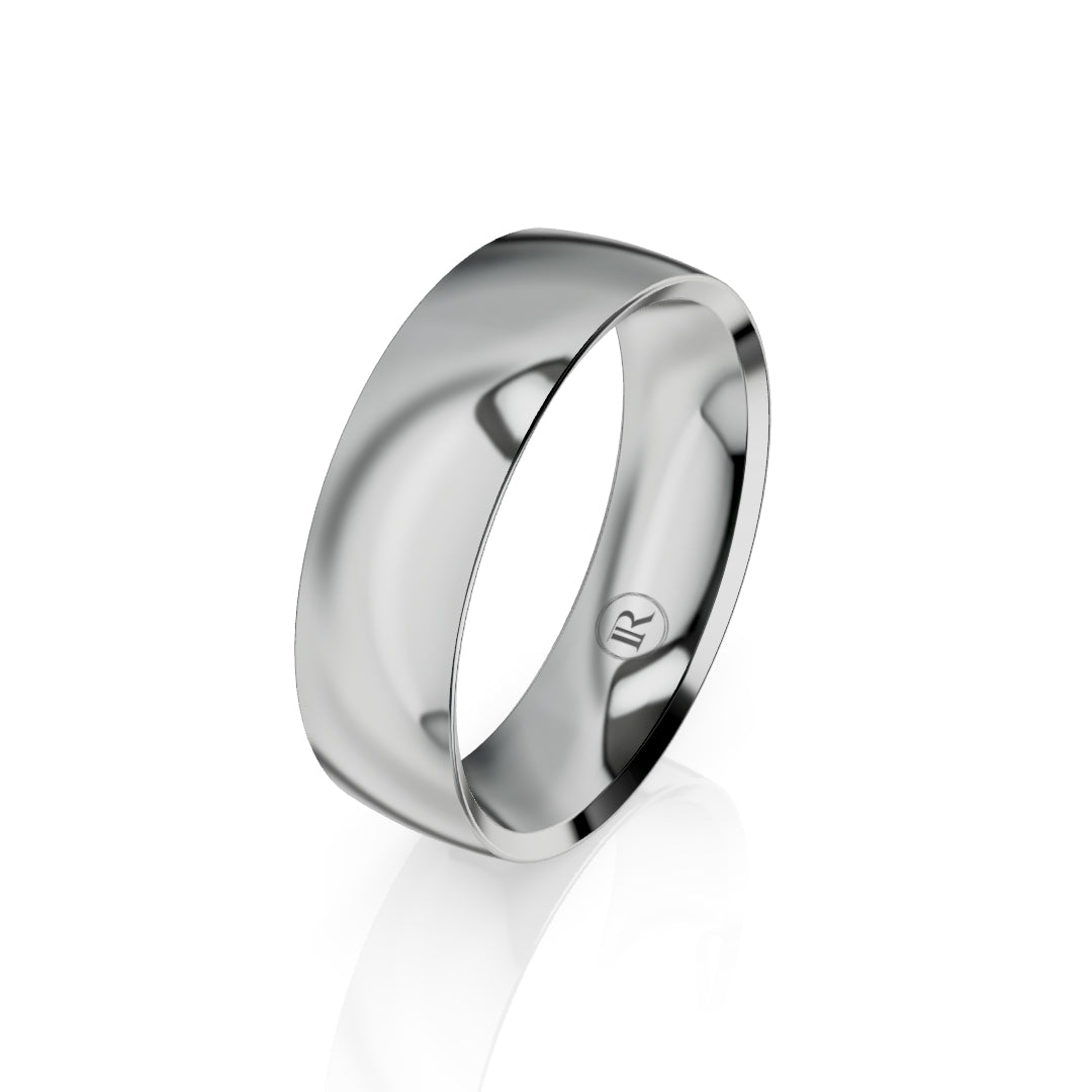 Classic Hammered Platinum Mens Wedding Ring - Alaska Jewelry