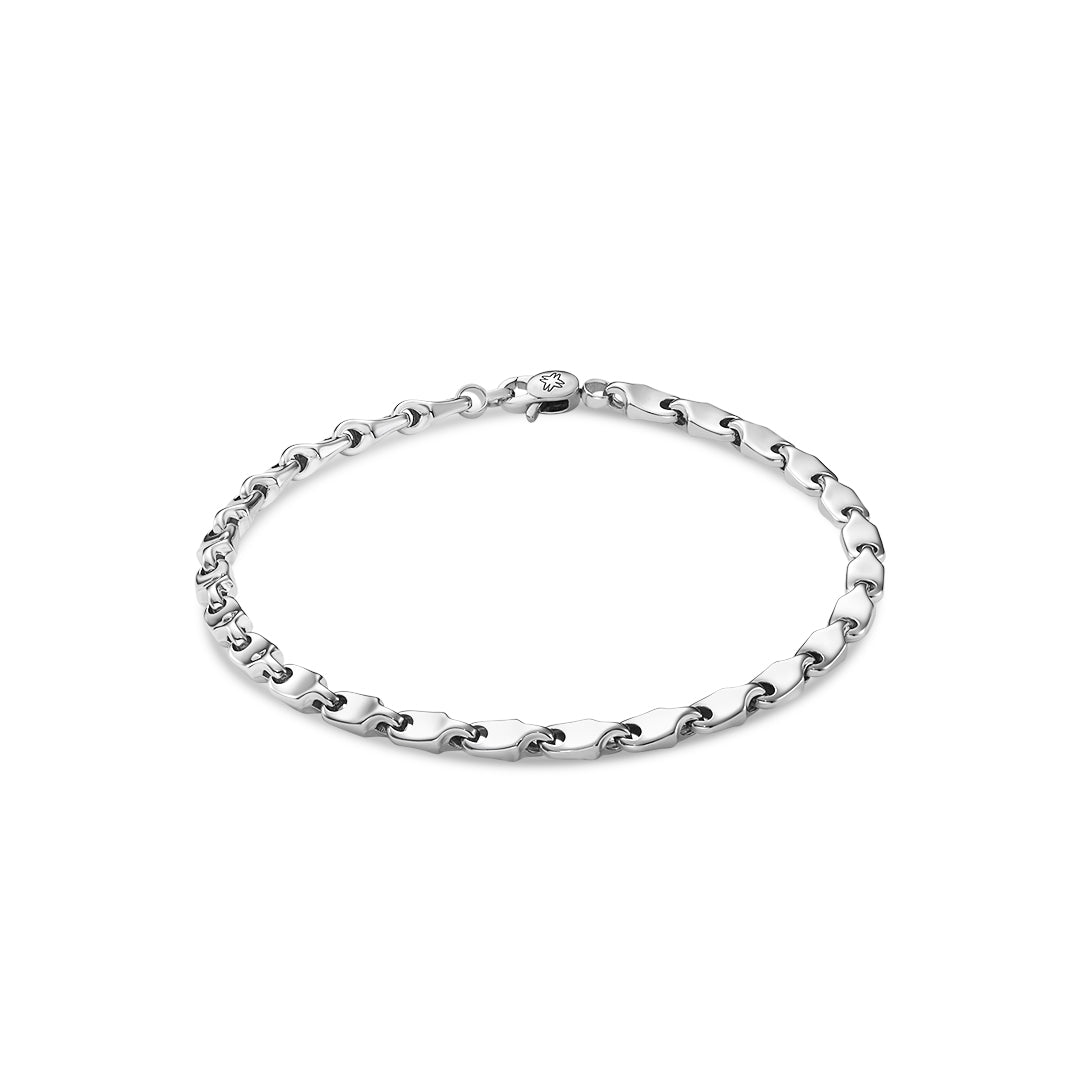 Mens White Gold Bracelet (21cm) - Dracakis Jewellers