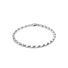 Mens White Gold Bracelet (21cm) - Dracakis Jewellers