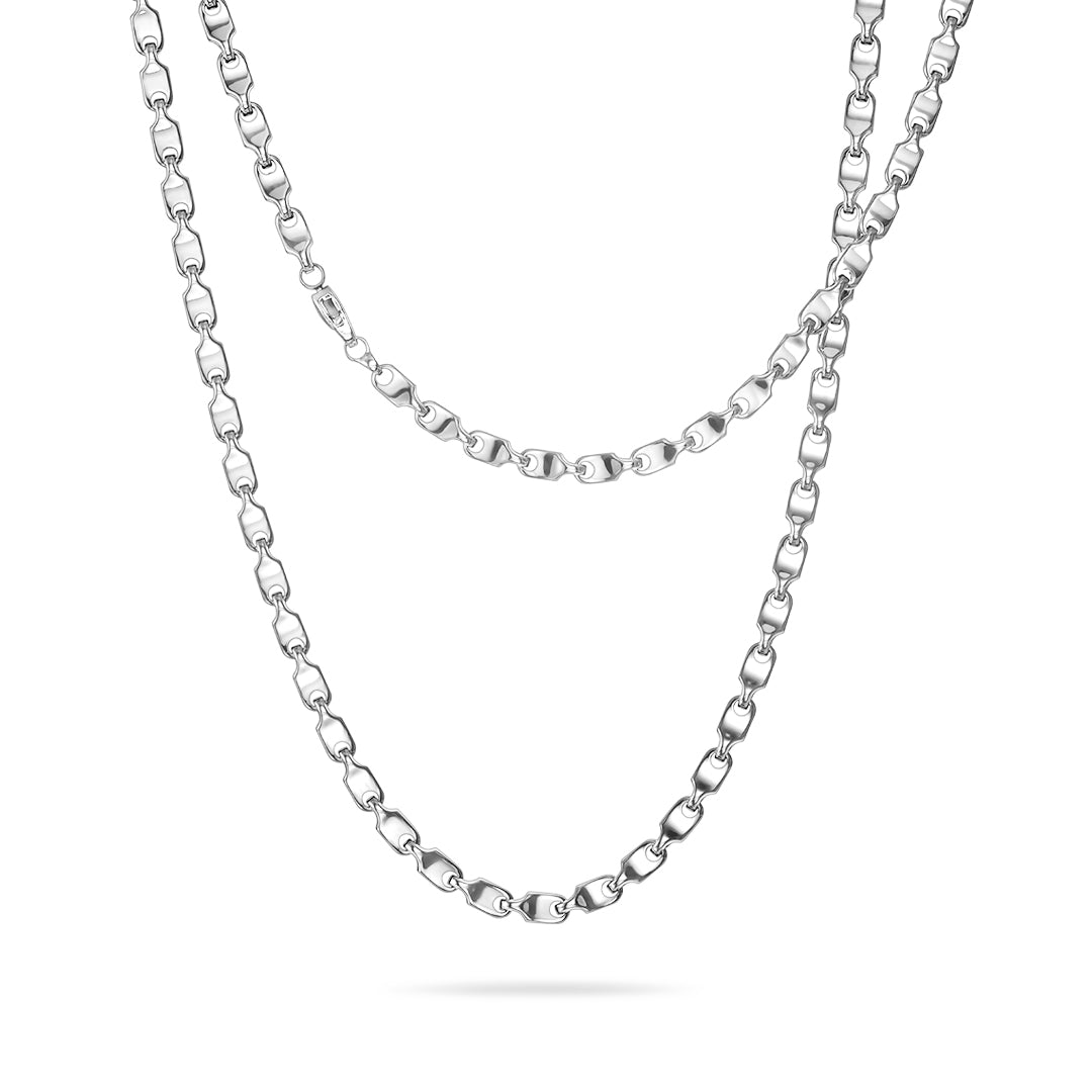 Mens White Gold Necklace (60cm) - Dracakis Jewellers