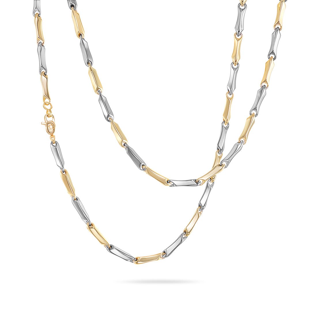 Mens Yellow & White Gold Necklace (51cm) - Dracakis Jewellers