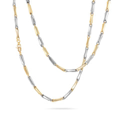 Mens Yellow & White Gold Necklace (51cm) - Dracakis Jewellers