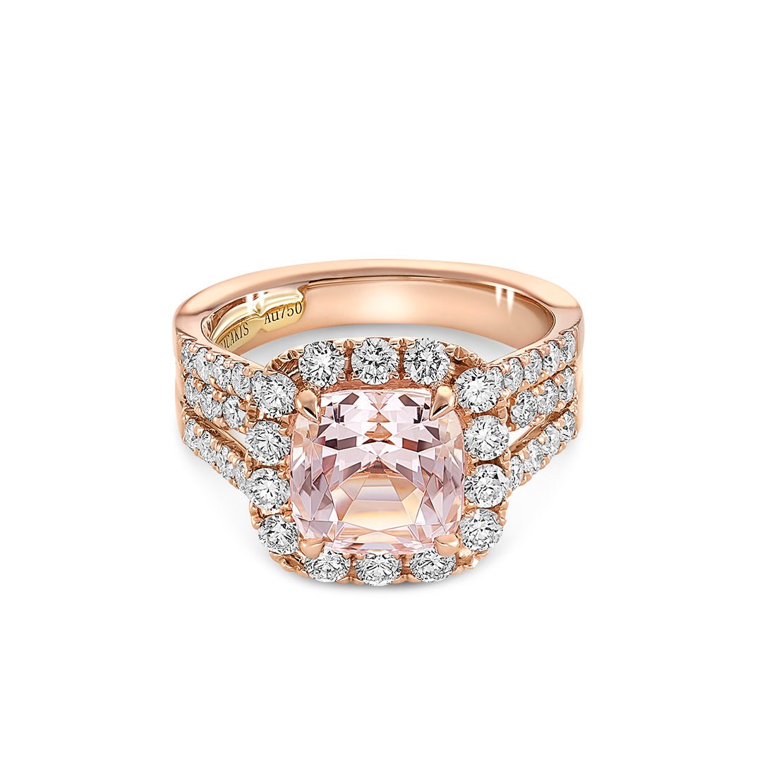 Morganite & Diamond Cocktail Ring - Dracakis Jewellers