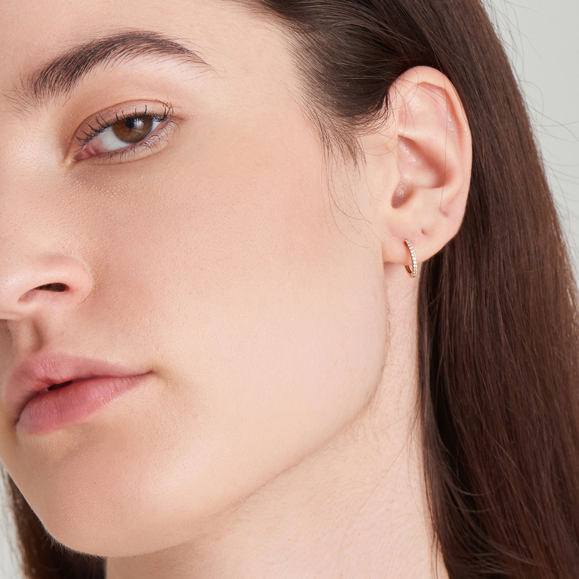 Natural Diamond Huggie Hoop Earrings - Dracakis Jewellers