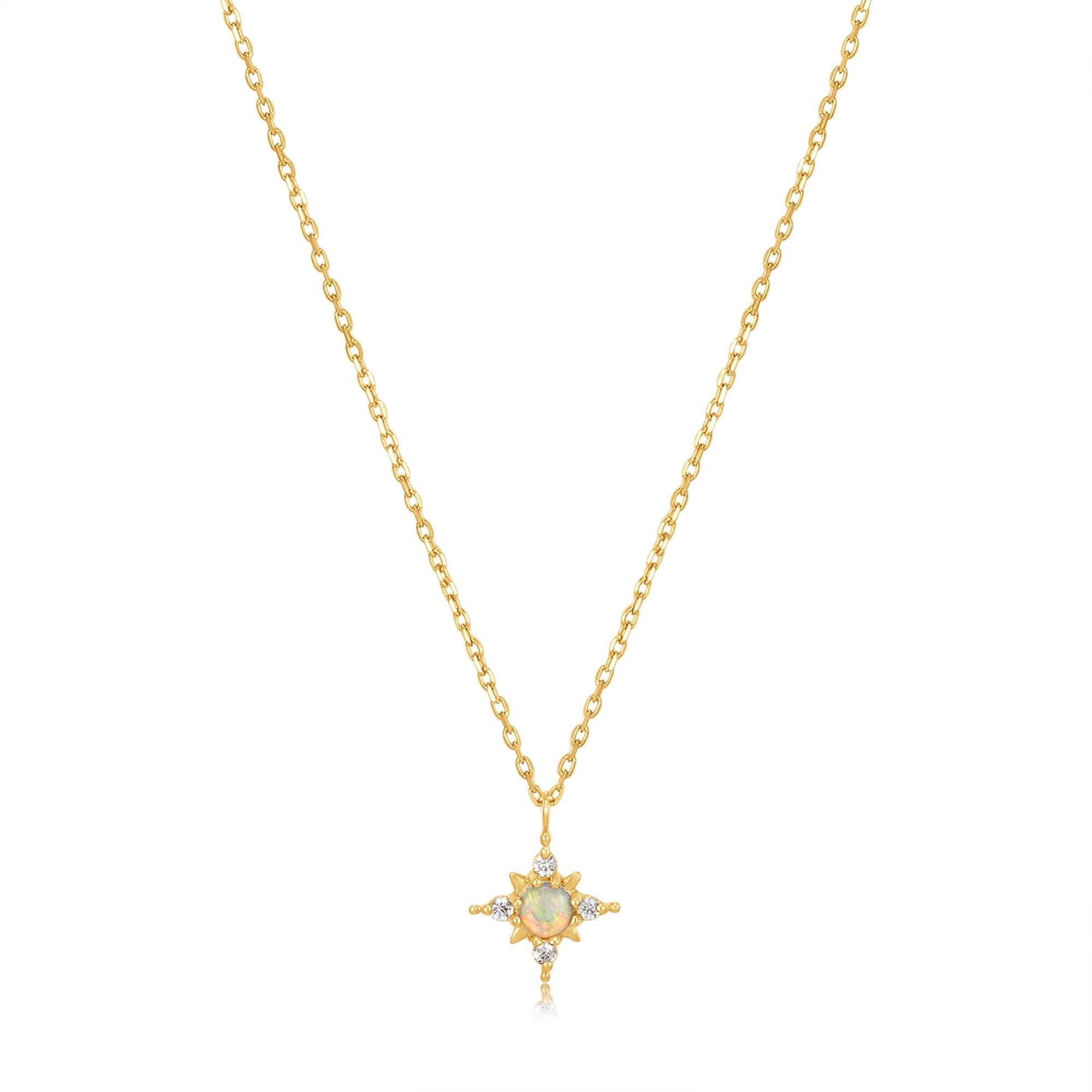 Opal and White Sapphire Star Necklace - Dracakis Jewellers