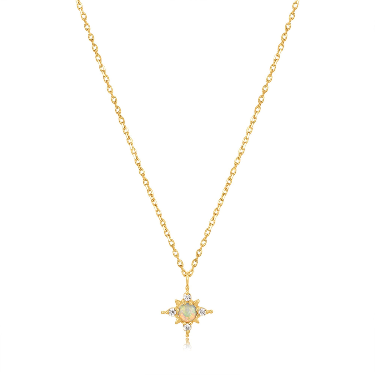 Opal and White Sapphire Star Necklace - Dracakis Jewellers