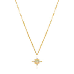 Opal and White Sapphire Star Necklace - Dracakis Jewellers