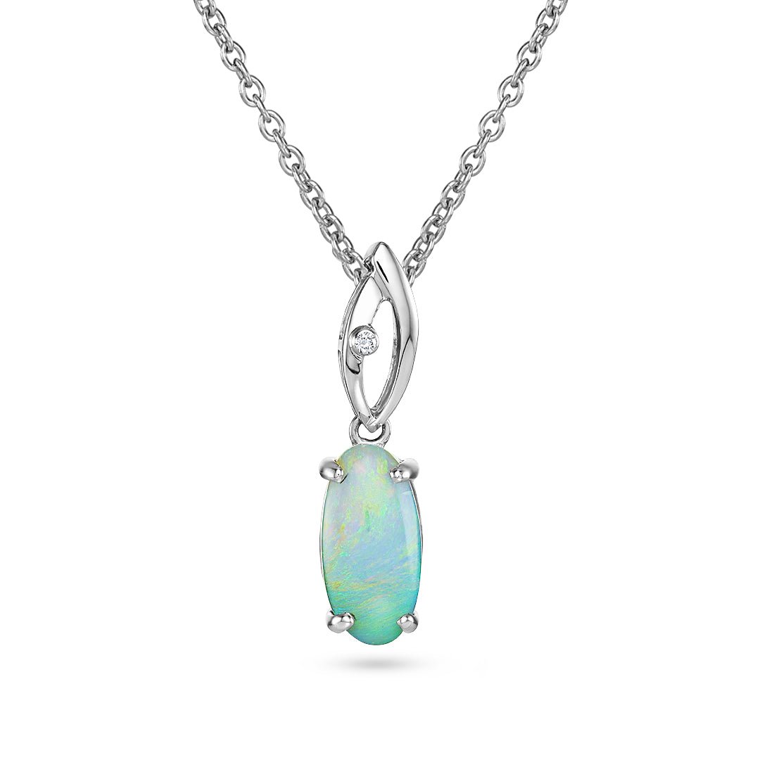 Opal & Diamond Pendant - Dracakis Jewellers