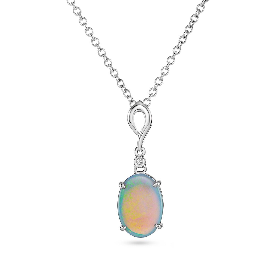 Opal & Diamond Pendant - Dracakis Jewellers