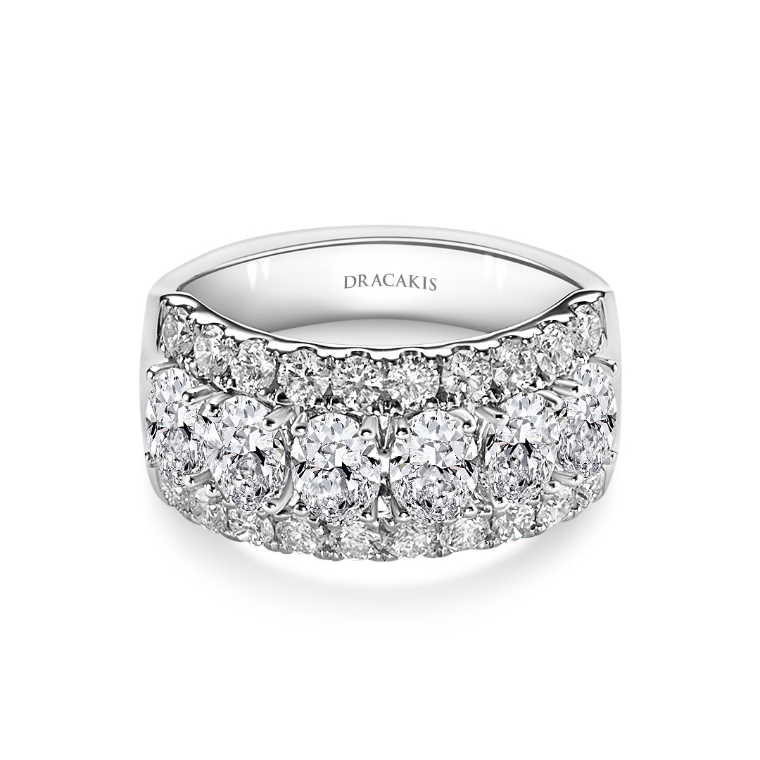 Oval & Brilliant Cut Diamond Ring - Dracakis Jewellers