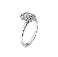 Oval Cut Diamond Halo Engagement Ring - Dracakis Jewellers