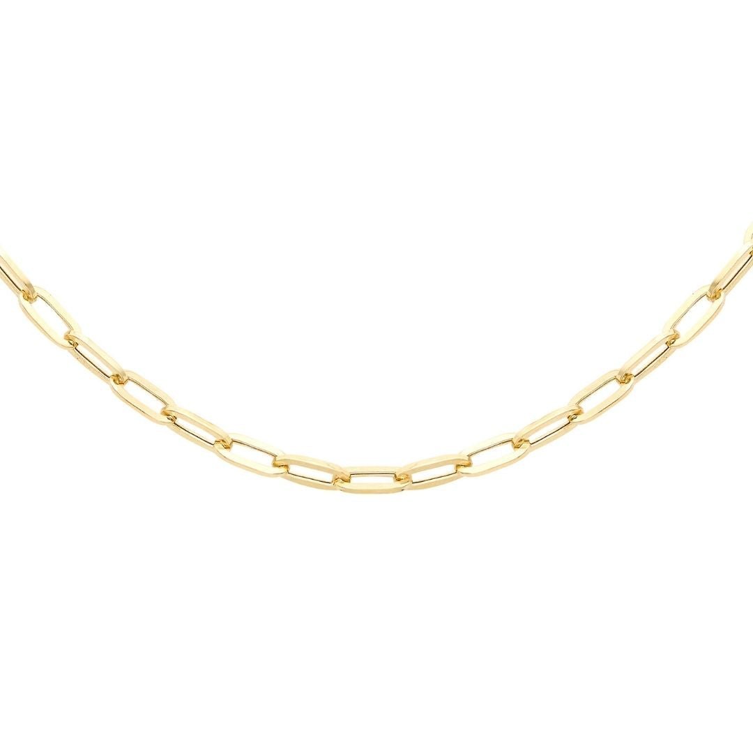 Paperclip Link Yellow Gold Necklace - Dracakis Jewellers