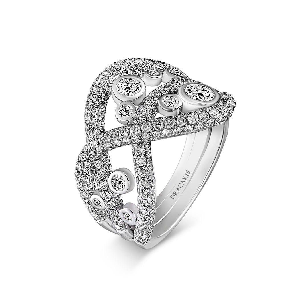 Pave Diamond Cocktail Ring - Dracakis Jewellers