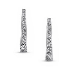 Pavé Diamond Graduated Bar Earrings - Dracakis Jewellers