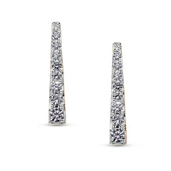 Pavé Diamond Graduated Bar Earrings - Dracakis Jewellers
